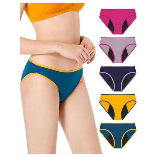 Neione Mujer Bragas Menstruales Braguita Brasileña Bikini Menstrual para Regla Mentruación Período Postparto Pack de 5 Macaron S