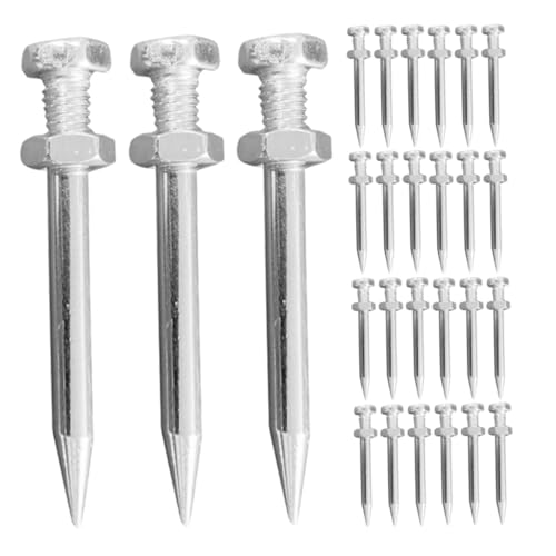 VICASKY 30pcs Lawn Aerator Shoes Spikes Metal Aerator Stake Garden Lawn Care Tool Replacement Robust Construction