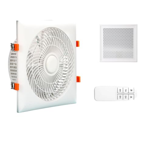 Ventilador de ventilación de techo empotrado con panel cuadrado de 30 cm y control remoto para cocina miniatura 1