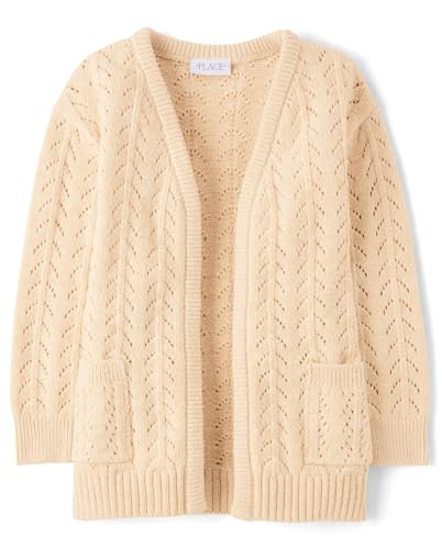 Image of The Children's Place Girls' Long Sleeve Open Front Knit Cardigan