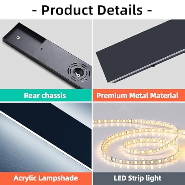 Upgrade Widened 2 Pack Long Outdoor Wall Lighting Fixture, 57inch Modern LED Wall Sconce, 3 Color 3000K/4500K/6000K, 50W, IP65 Waterproof, Black Exterior Light Fixture for Patio, Garden, Garage