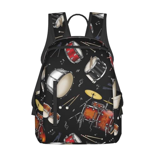 Rock Drum Stand backpack bookbags casual laptop lightweight bag travel laptop daypack