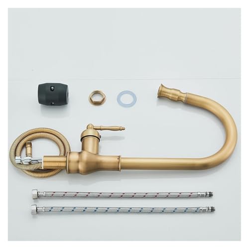 Disfruta de tu cocina tradicional con este grifo de latón antiguo y flexible 7