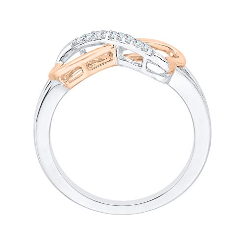 Katarina Heart Shaped Infinity Diamond Ring In Sterling Silver Two Tone (1/20 Cttw, J-K, I1-I2) (Size-8.5) #TOP2