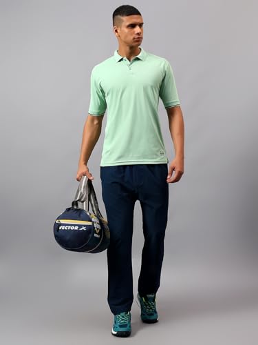 Image of Vector X Adults Mens Sports Wear Polyester Half Sleeves All Day Wear tee Shirt Polo T Shirt Detailing with Contrast Color Tipping on Sleeves & Collar for Casual Wear Regular Fit Tshirts