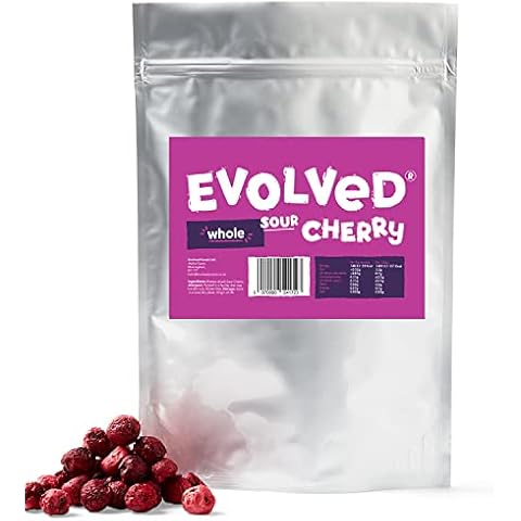 Evolved Freeze Dried Whole Sour Cherries with No Added Sugar | 100% Natural and Vegan Friendly | Perfect for Baking, Edible Cake Decoration, Smoothies & More (Dried Sour Cherry Whole) Cover