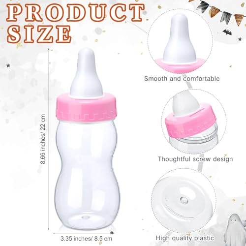 Image of Roowest 512 Pcs Baby Shower Games Guess How Many Pacifiers Sign 100 Small Guessing Games 10 HB Pencils 750ml Milk Bottle 400 Acrylic Pacifiers Decoration for Guest Gender Reveal (Pink,Halloween)