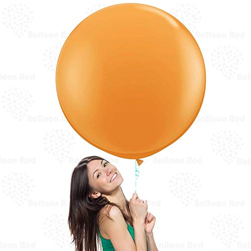 Image of AFTERLOON Biodegradable Balloons 3 pcs 36 Inch Orb Perfect Round Giant Extra Large Orange, Durable Thickened Strong Jumbo XL Big Helium Float, Shower Birthday Party Decorations