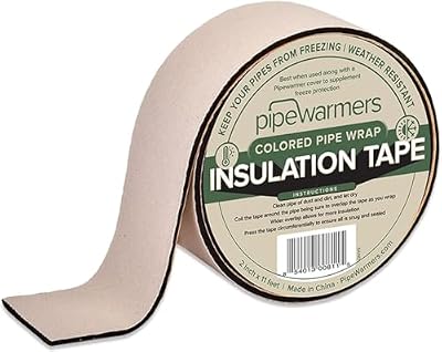 The Original Colored Pipe Insulation Tape by Pipe Warmers-Indoor/Outdoor Use,Weather Resistant,Water Proof Insulation Tape,Keep Pipes Dry and Warm,Prevent Frozen Pipes.Self-Adhering(2in X 11ft, Beige)