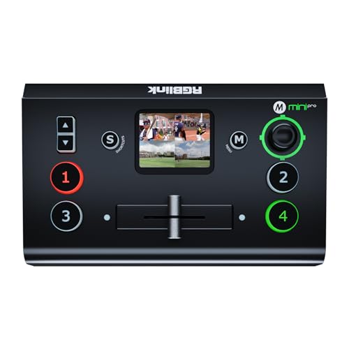 Image of RGBlink Mini-pro Video Switcher with 4X 4K HDMI Inputs, 2HDMI /1USB3.0 Output, RTMP, Multi Camera Video Mixer Switcher with Touch Screen, Ideal for Solo Live Streaming Church Worship Conference,Events