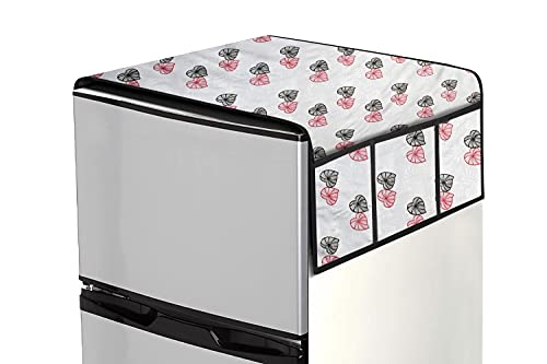 Image of Stylista Refridgerator top Cover Suitable for Samsung RT28C3452CU /HL, 236 Liter Fridge, Dimension (WXD) 65x111 CM, Coralheart Pattern Grey