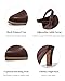 Coutgo Womens Chunky High Heels Closed Pointed Toe Ankle Strap Pumps Vintage D'Orsay Dress Party Shoes, Dark Brown, Size 8.5