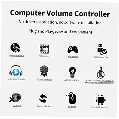 Control de volumen PC USB compacto Veemoon solución al ajuste de audio lento sin alimentación 2