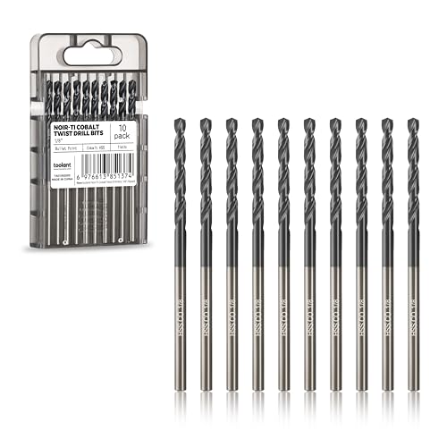 Image of toolant 1 /8 inch Cobalt Drill Bit Set(Pro) Titanium Aluminum Nitride Coated (TiAlN), 10-Piece Bulk