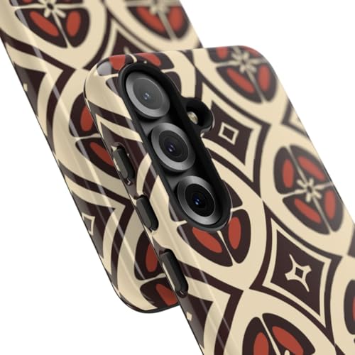 Coque Samsung Galaxy S25 rigide marron beige motif géométrique - 2