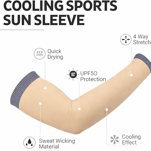 Image of Yuneek Arm Sleeves For Men & Women UV Sun Protection, UPF 50 Cool Arm Hand Cover Unisex For Bike ride,Golf,cricket,cycling,yoga,gym Sports