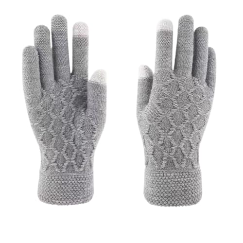 YGDYFDC Guantes De Invierno Los guantes calientes de la pantalla táctil del otoño y del invierno hicieron punto jacquard más guantes a prueba de frío de terciopelo Guantes Termicos