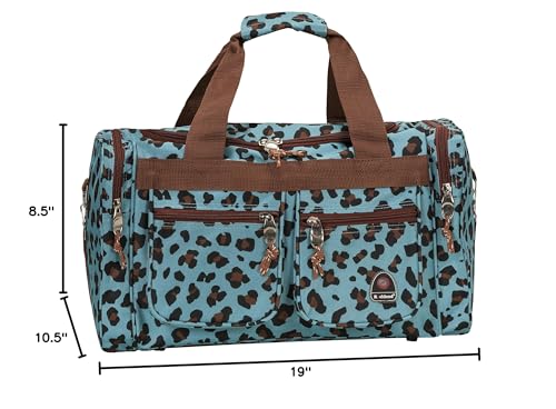 Image of Rockland 19 inch Polyester Duffel Bag, Blue Leopard