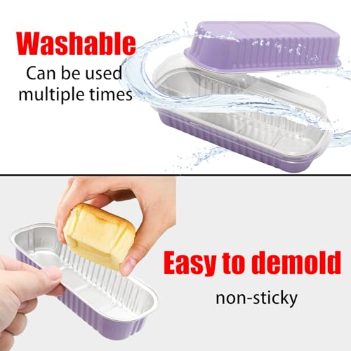 Wuyituart 100 Pack 6.8oz Aluminum Cake Pans with Lids and Spoons, Purple by Wuyituart - Used condition - Image 7