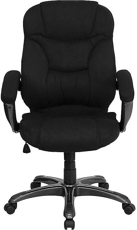 Jessie High Back Black Microfiber Contemporary Executive Swivel Ergonomic Office Chair with Arms