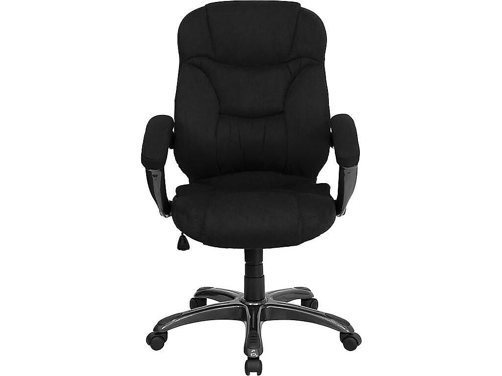 Jessie High Back Black Microfiber Contemporary Executive Swivel Ergonomic Office Chair with Arms