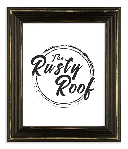 The Rusty Roof-Distressed Lucy Black-Solid Wood Picture Frame-12X12 #TOP11
