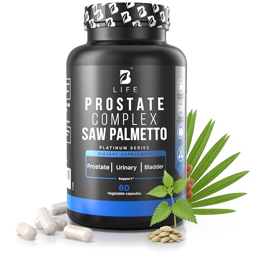 B Life Company Prostate Health Supplements for Men with Saw Palmetto for Men & Pumpkin Seed Oil Capsules - Stinging Nettle Root