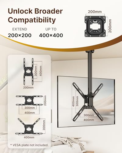 Support d'extension VESA monTEK 400x400 pour adaptateur d'écran de 32 à 55 pouces - 5