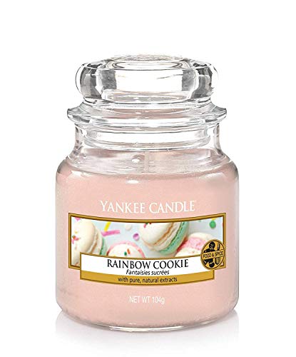 Yankee Candle Candela, Rosa (Biscotto Arcobaleno), Candele in Giara Piccola