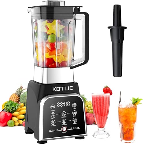 Batidora de Vaso de 2000 W,Profesional Licuadora de 2L con 8 Programas y Función de Limpieza Automática, Sin BPA, 28000RPM (NEGRO) (NEGRO-UK)