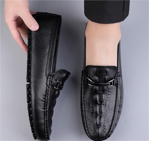 Mens Faux Crocodile Leather Loafers Slip On Shoes Flexible Lightweight Comfortable for Dress Casual Prom Wedding2