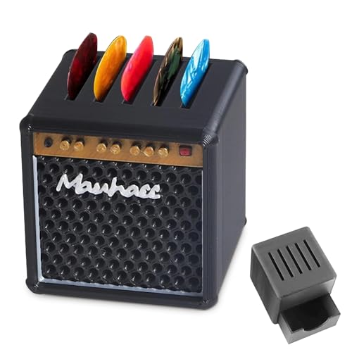 Guitar Picks Holder Guitar Pick Case Amp Speaker Guitar Pick Box Guitar Pick Storage with Rear Drawer Storage Guitar Players Lovers Guitar Picks Organizer Simulation Speaker Desktop Guitar Gift