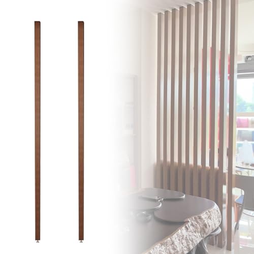 Colonne de séparation réglable pour couloir et escalier en bois marron x2
