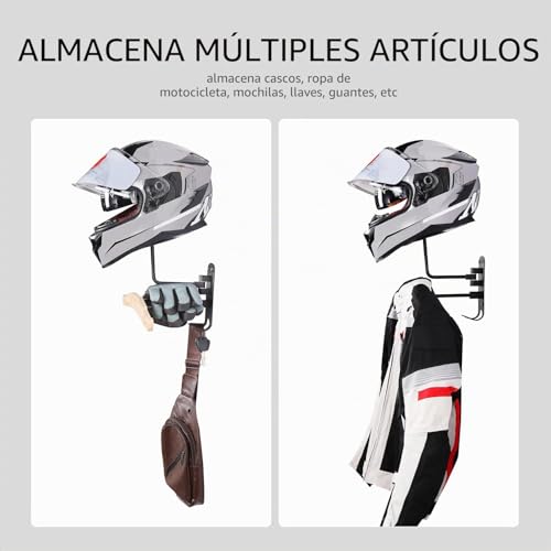 Soporte de pared para casco táctico con colgador de chaleco 5