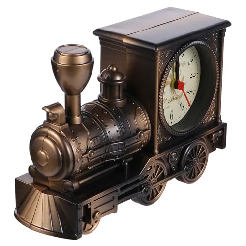 MUSISALY Reloj Despertador Decorativo Modelo Tren Vintage de Mesa Diseño Retro en Color Cobre Antiguo Accesorio para Hogar y Oficina Adecuado para Decoración y Colección