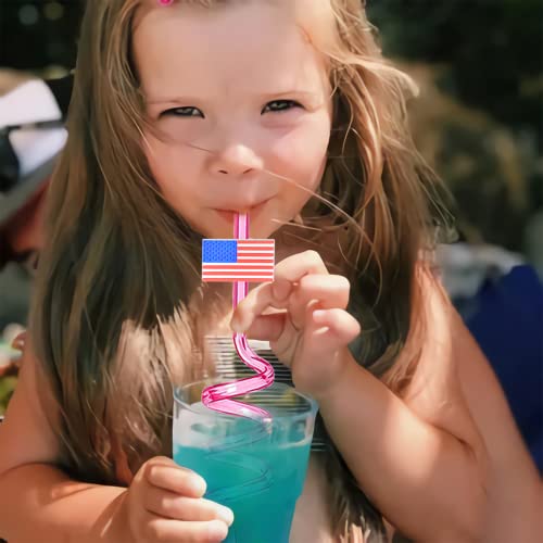 Fourth/4Th Of July Plastic Straws Decorations Red White Blue Reusable Drinking Straws For Kids Celebration To Independence Day, Memorial Day, Patriotic Party Favors Supplies #TOP1