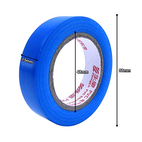 Image of Maveek Electrical Insulation Tape, PVC Vinyl Electrical Tapes with Rubber Based Adhesive, Heat Resistant, Flame Retardant, Waterproof(6 Rolls,Blue)