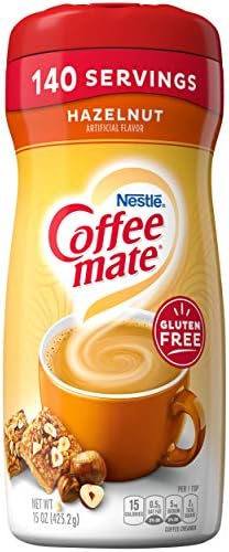 COFFEE MATE Hazelnut Powder Coffee Creamer 15 Oz. Canister | Non-dairy, Lactose Free, Gluten Free Creamer