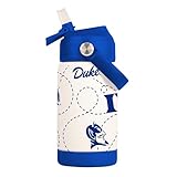 Logo Brands NCAA Duke Blue Devils Mascot Stainless-Steel Kids Bottle -Soft Silicone Mouthpiece, Easy To Carry, Kid-Friendly Design- Great For School & On-The-Go