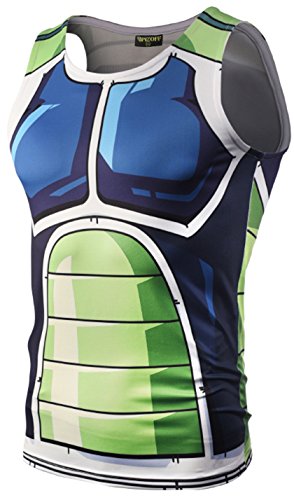 PIZOFF Mens Sleveless Quickly Dry 3D Cartoon Print Work Out Compression Tank Top Y1783-08-M