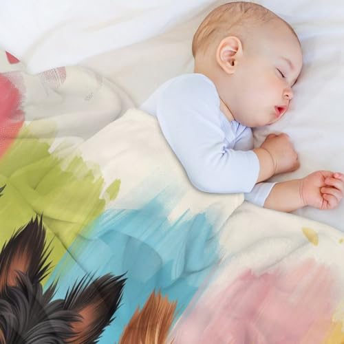 Couverture de lit flannel douce jeté haut de gamme à motif chiens
