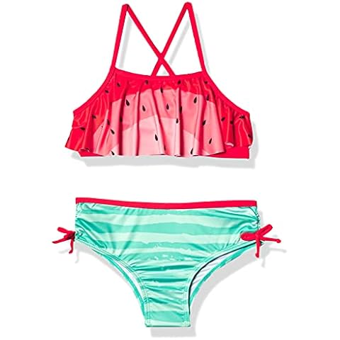 Pink Platinum Girls' Fruit Print Two-Piece Swimsuit, Red, 2T Cover