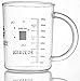 Produktbild GLASKEY Koffeinbecher Messung Glasbecher mit Henkel 400ml große Borosilikat messbecher Kaffee Latte Macchiato Cappuccino Tee Mikrowellenfest Spülmaschinenfest