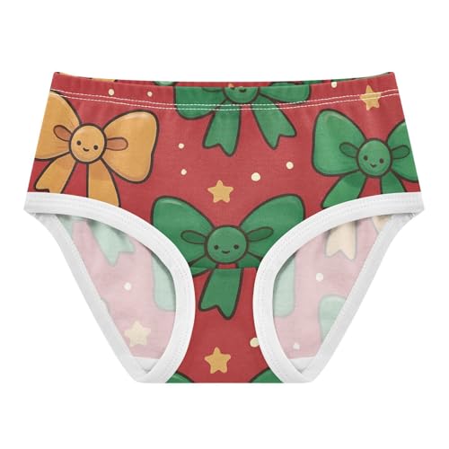 Christmas Bows 1-piecing Hip Design Girls' Panties Organic Underwear for Girls in Sizes 2T,3T, 4T, 5T, 6Y and 8Y