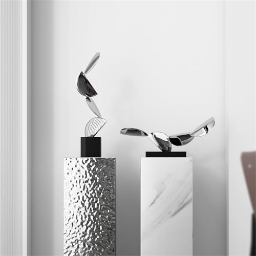 Sculpture de table cadeau design moderne acier inoxydable formes géométriques