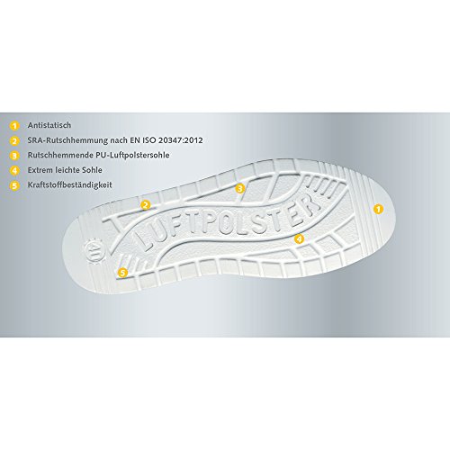 ABEBA AIR CUSHION Niedriger Schuh, O2, SRA, Schwarz, Größe 42, 2610-42