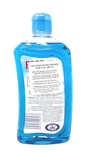 Foca Liquid Laundry Detergent 500 ml (16.9 fl oz) – Biodegradable Blue Liquid Soap for Clothes – Fresh Clean Scent, Gentle & Effective on Fabrics – Made in Mexico by La Corona - Image 5
