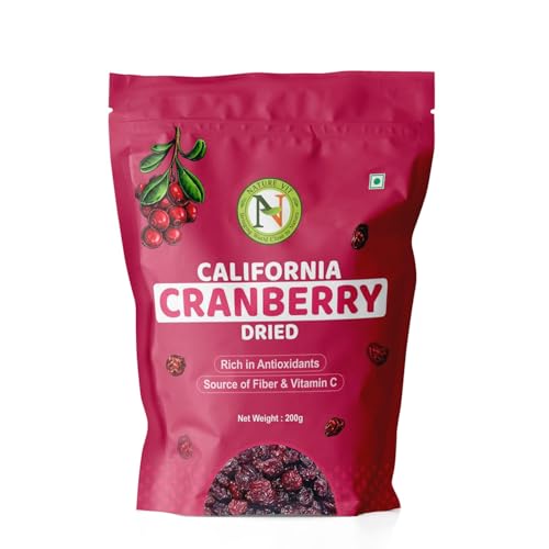 Naturevit Cranberries Dried Sliced, 200G | Dried Cranberry | Antioxidant Rich, Dried Sliced Cranberries, Healthy Snack | Sweet | (Product Of Usa)