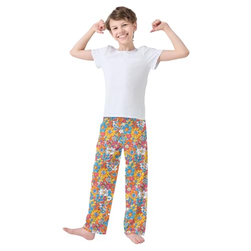 Bright Floral Seamless Pajamas Bottoms with Pockets Comfy Pjs Sleepwear Elastic Waistband Pajamas Pants Lounge Pants2