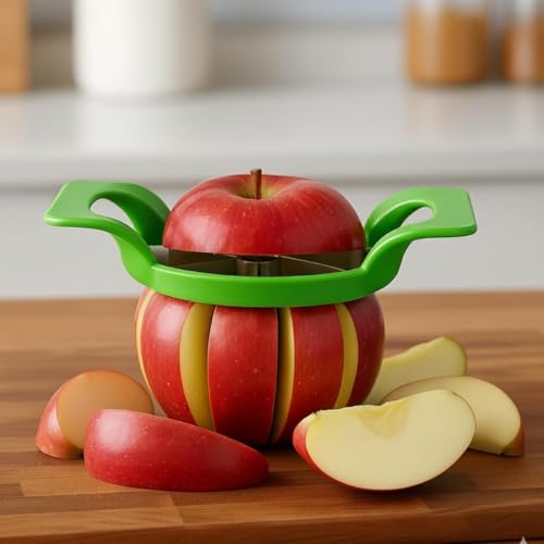 Image of Apple Cutter 8 Slices Stainless Steel Apple Slicer & Corer with Sharp 8 Blade Fruit Cutter Tool for Apple, Pear & Guava Easy Kitchen Fruit Cutting Gadget